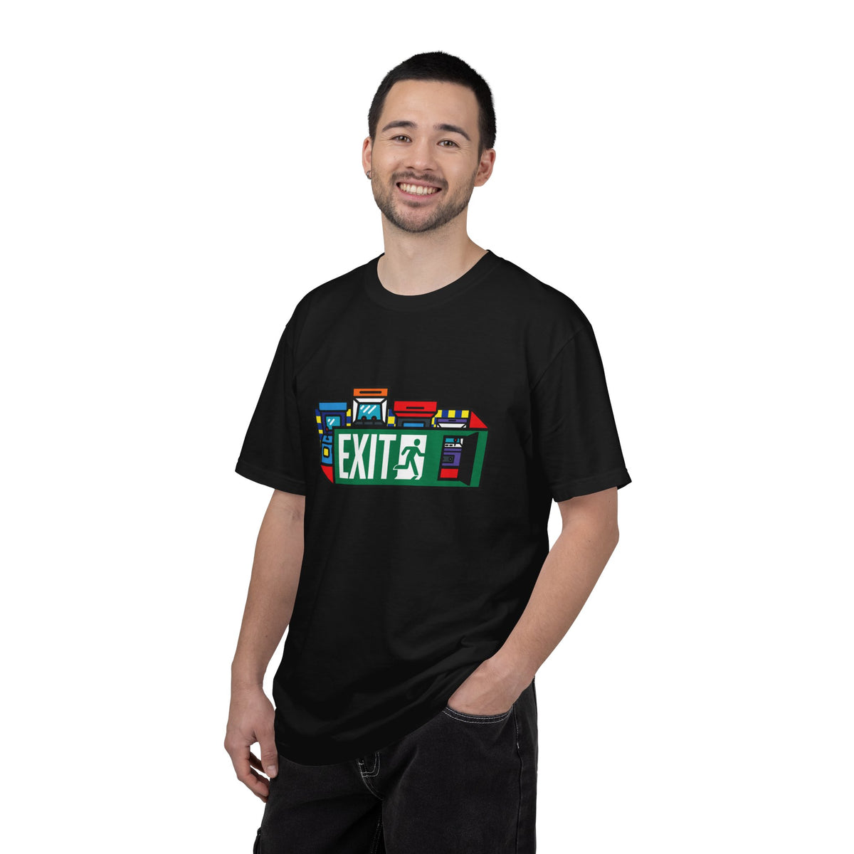 Retro Arcade Exit Sign Graphic Tee