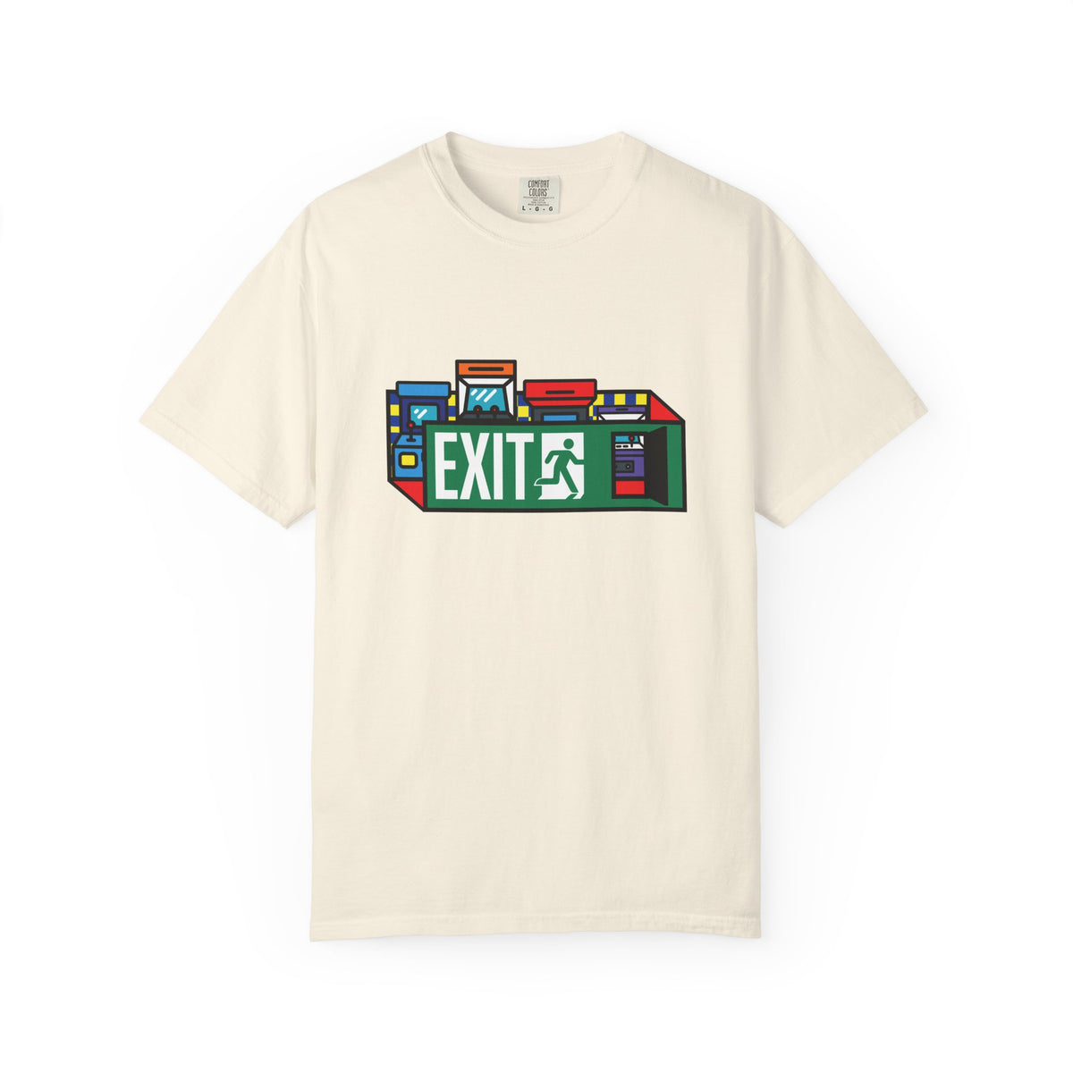 Retro Arcade Exit Sign Graphic Tee