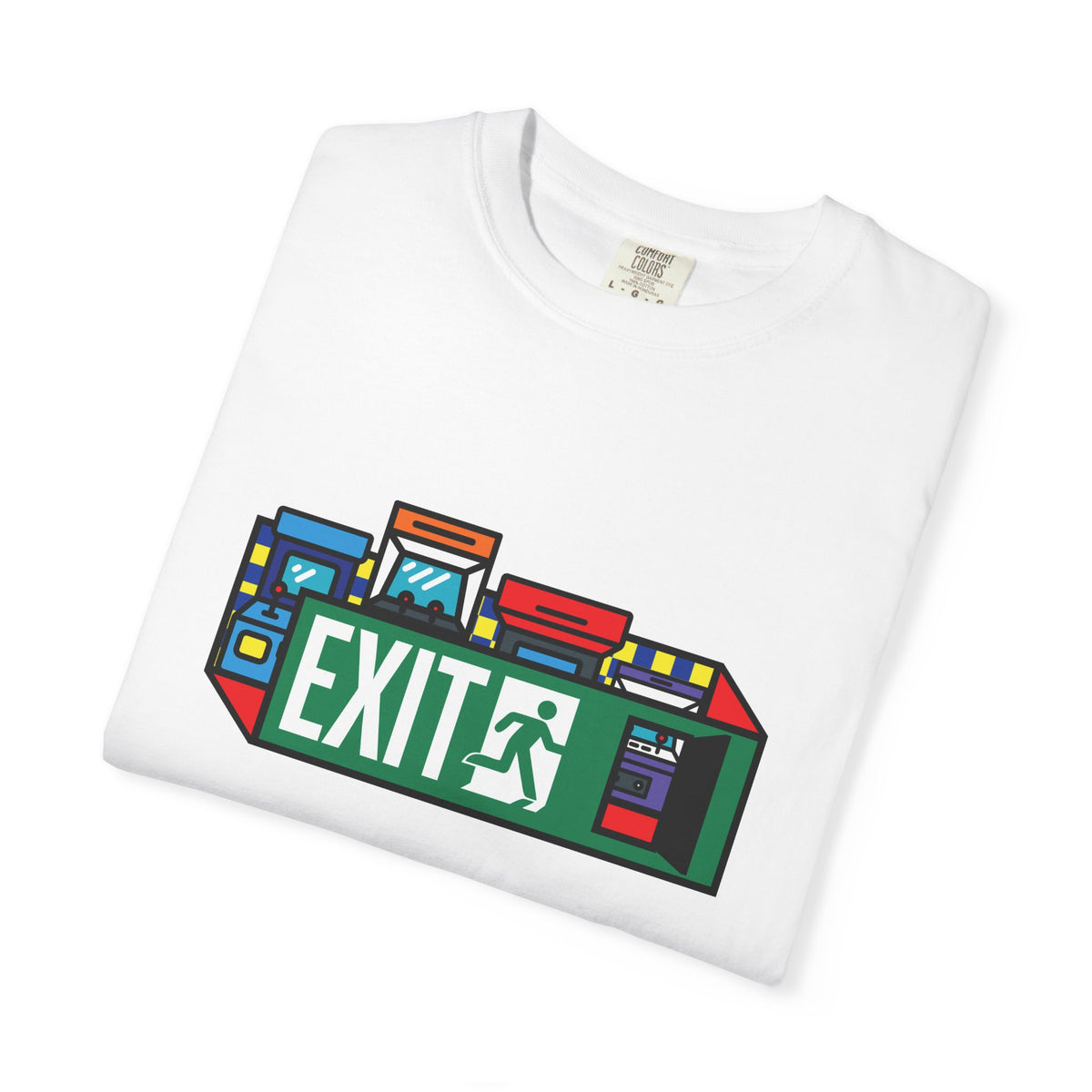 Retro Arcade Exit Sign Graphic Tee