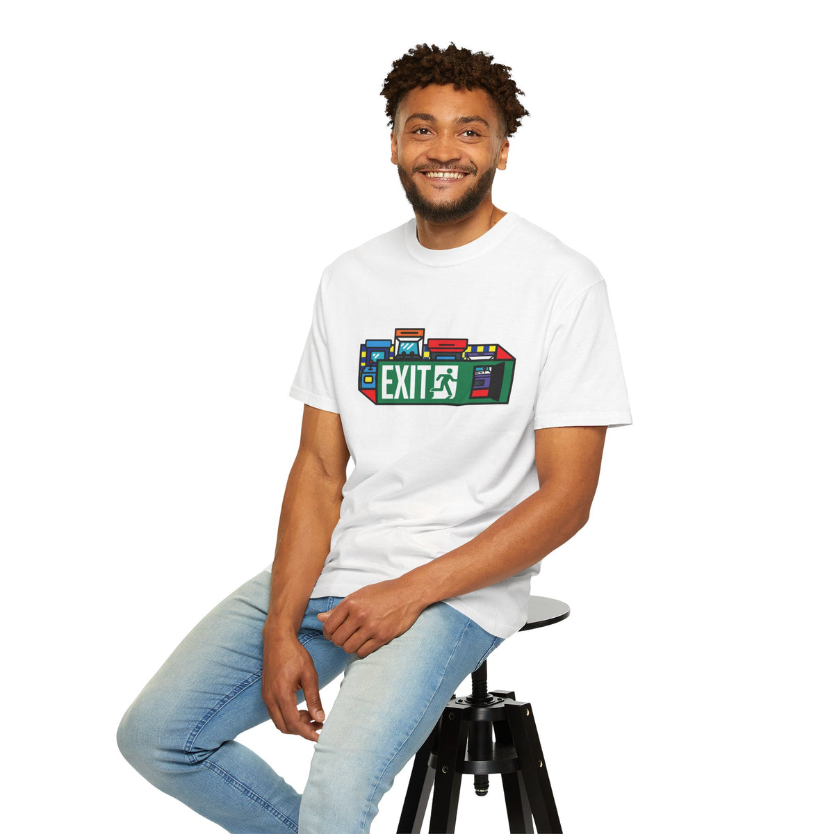 Retro Arcade Exit Sign Graphic Tee